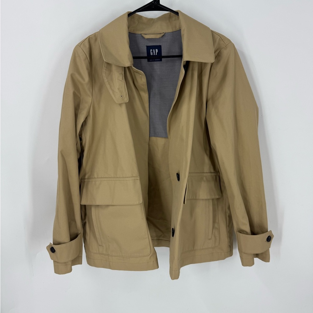 GAP short Mac 100% hidden button trenchcoat L